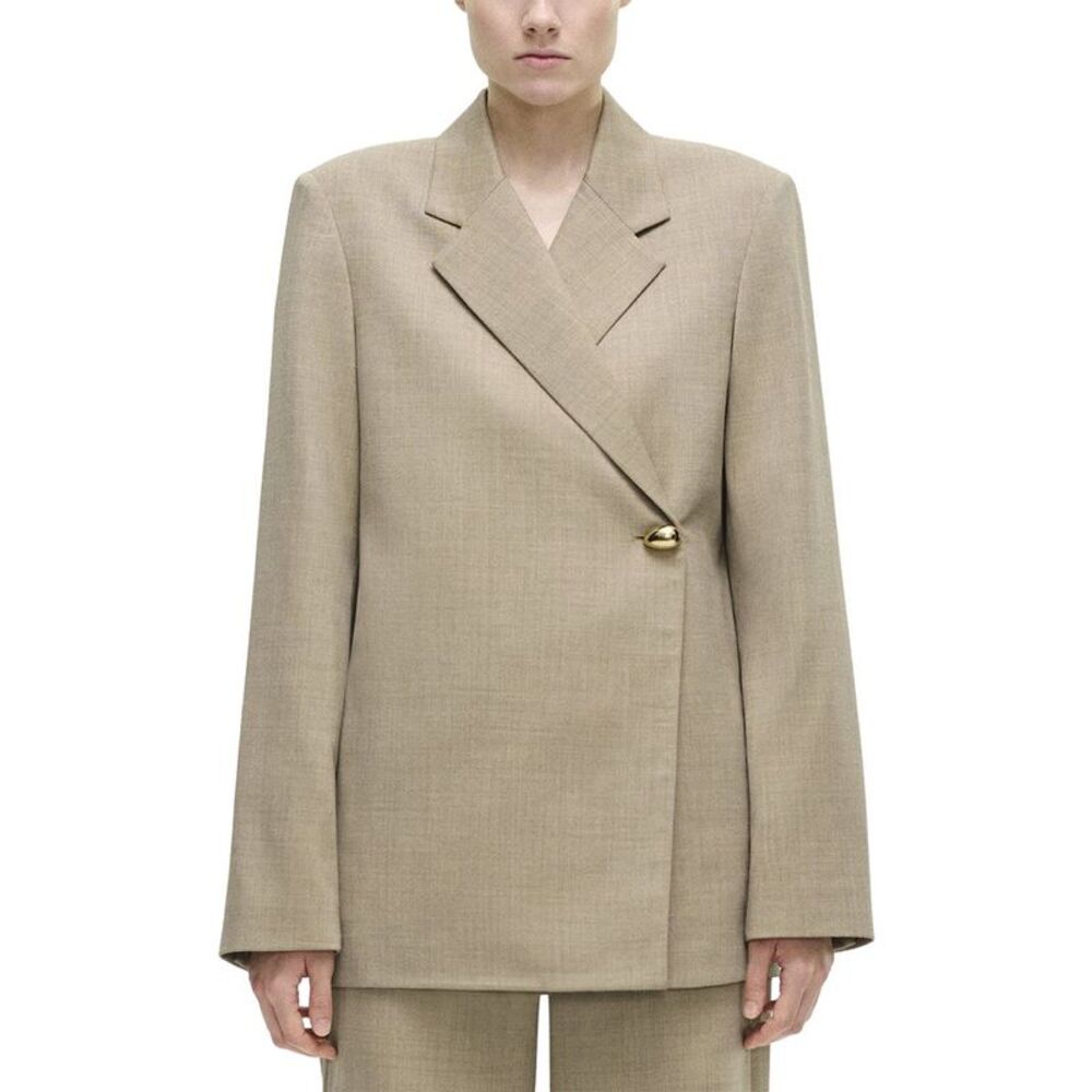 Adam Lippes Womens Harrison Wool-Blend Jacket, Beige